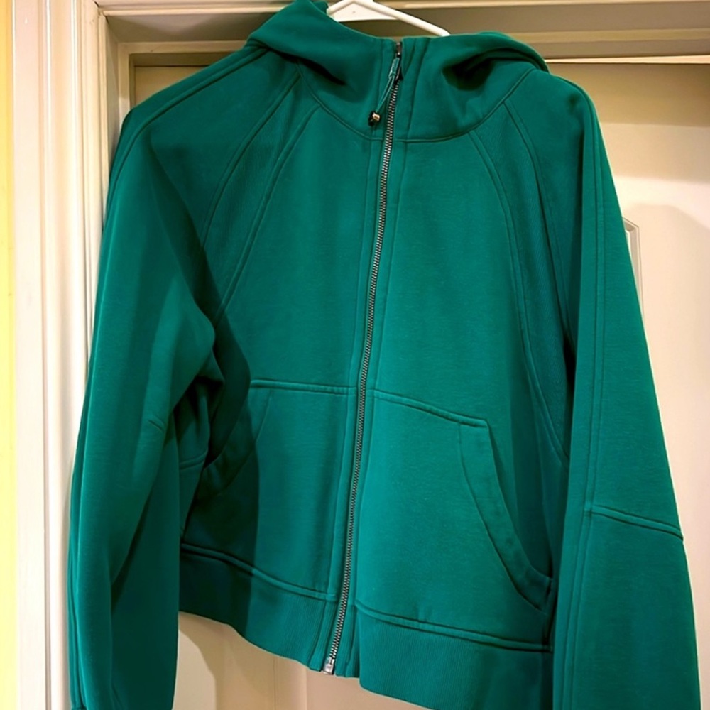LULULEMON Full Zip Crop SCUBA HOODIE XS/S DEEP JUNGLE